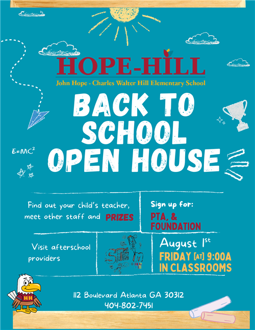 Back to School Open House will be held on Friday, August 1, 2025 in the classrooms